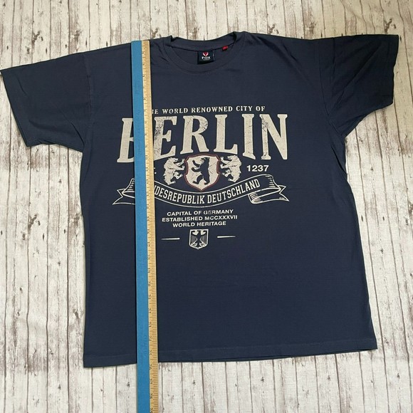 FOX ORIGINALS Men’s BERLIN Short Sleeve Graphic Print Blue T Shirt  Size Large L - Picture 4 of 6